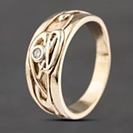 Pre-Owned 9ct Yellow Gold Cubic Zirconia Clogau Celtic Style Band Ring 41103590