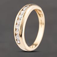 Pre-Owned 9ct Yellow Gold Cubic Zirconia Channel Set Half Eternity Ring 41103591