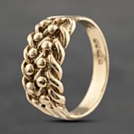 Pre-Owned 9ct Yellow Gold Two Row Keeper Ring 41103597