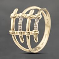 Pre-Owned 9ct Two Colour Gold Open Bar Dress Ring 41103606