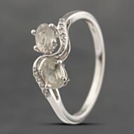 Pre-Owned 9ct Yellow Gold Topaz & Cubic Zirconia Crossover Ring 41103618