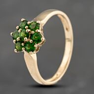 Pre-Owned 9ct Yellow Gold Diopside Cluster Ring 41103627