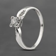 Pre-Owned 9ct White Gold Cubic Zirconia Solitaire Ring 41103642