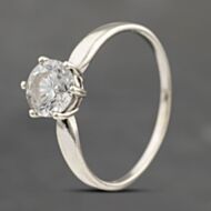 Pre-Owned 9ct White Gold Cubic Zirconia Solitaire Ring 41103643