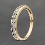 Pre-Owned 9ct Yellow Gold Cubic Zirconia Channel Set Half Eternity Ring 41103645