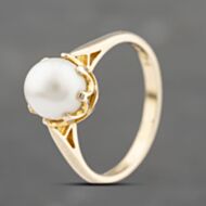 Pre-Owned 9ct Yellow Gold Cultured Pearl Single Dress Ring 41103668