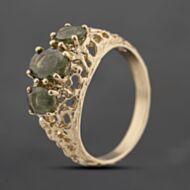 Pre-Owned 9ct Yellow Gold Quartz Three Stone Ring 41103675