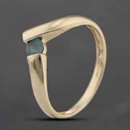 Pre-Owned 9ct Yellow Gold Glass Half Wishbone Ring 41103676