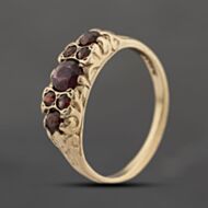 Pre-Owned 9ct Yellow Gold Garnet Seven Stone Ring 41103679