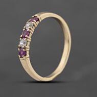 Pre-Owned 9ct Yellow Gold & Cubic Zirconia Half Eternity Ring 41103684