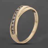 Pre-Owned 9ct Yellow Gold Cubic Zirconia Crossover Half Eternity Ring 41103703