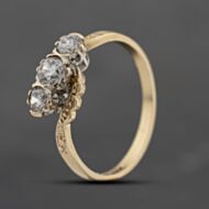 Pre-Owned 9ct Yellow Gold Cubic Zirconia Three Stone Ring 41103704
