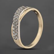 Pre-Owned 9ct Yellow Gold Cubic Zirconia Crossover Ring 41103705