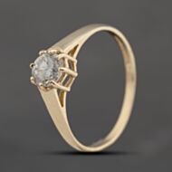 Pre-Owned 9ct Yellow Gold Cubic Zirconia Solitaire Ring 41103709