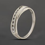 Pre-Owned 9ct White Gold Cubic Zirconia Half Eternity Ring 41103714
