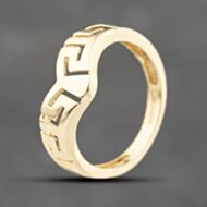 Pre-Owned 18ct Yellow Gold Half Greek Key Pattern Wishbone Ring 41103731