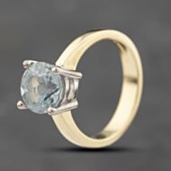 Pre-Owned 14ct Yellow Gold Aquamarine Solitaire Ring 41103735