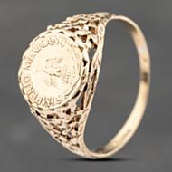 Pre-Owned 9ct Yellow Gold 1865 Mexican Coin Signet Ring 41103744