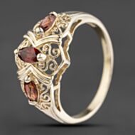 Pre-Owned 9ct Yellow Gold Garnet Dress Ring 41103753