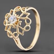 Pre-Owned 9ct Yellow Gold Cubic Zirconia Fancy Openwork Dress Ring 41103756