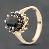 Pre-Owned Vintage Yellow Gold Sapphire Flower Cluster Ring 41103774
