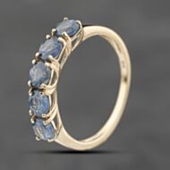 Pre-Owned 9ct Yellow Gold Sapphire Five Stone Ring 41103796