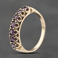 Pre-Owned Vintage 9ct Yellow Gold Ruby Seven Stone Ring 41103797