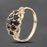 Pre-Owned 9ct Yellow Gold Sapphire Cluster Ring 41103809