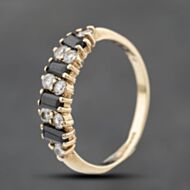 Pre-Owned 9ct Yellow Gold Sapphire & Cubic Zirconia Half Eternity Ring 41103810