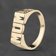 Pre-Owned 9ct Yellow Gold Mum Signet Ring 41103818