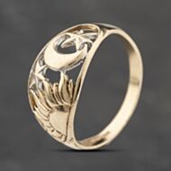 Pre-Owned 9ct Yellow Gold Moon & Stars Dress Ring 41103820