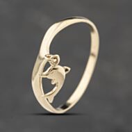 Pre-Owned Yellow Gold Dolphin Dropper Half Wishbone Ring 41103821