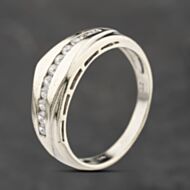 Pre-Owned 9ct White Gold Cubic Zirconia Channel Set Band Ring 41103825