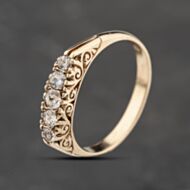 Pre-Owned Yellow Gold Cubic Zirconia Five Stone Ring 41103834