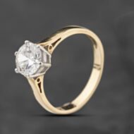 Pre-Owned 14ct Yellow Gold Cubic Zirconia Six Claw Solitaire Ring 41103836