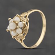 Pre-Owned Yellow Gold Cultured Pearl Flower Cluster Ring 41103838