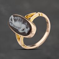 Pre-Owned Vintage Yellow Gold Cameo Oval Dress Ring 41103842