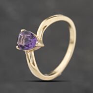 Pre-Owned 9ct Yellow Gold Amethyst Pear Shape Dress Ring 41103843