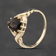 Pre-Owned 9ct Yellow Gold Smoky Quartz Oval Dress Ring 41103853