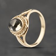 Pre-Owned 9ct Yellow Gold Smoky Quartz Cabachon Dress Ring 41103854