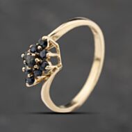 Pre-Owned 9ct Yellow Gold Sapphire Cluster Ring 41103862