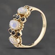 Pre-Owned 9ct Yellow Gold Opal & Sapphire Dress Ring 41103880