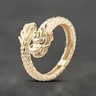 Pre-Owned 9ct Yellow Gold Dragon Signet Ring 41103887