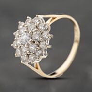 Pre-Owned 9ct Yellow Gold Cubic Zirconia Round Cluster Ring 41103891