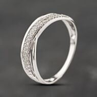 Pre-Owned 9ct White Gold Cubic Zirconia 4 Row Crossover Ring 41103892