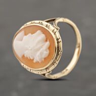 Pre-Owned Vintage Yellow Gold Cameo Oval Dress Ring 41103919