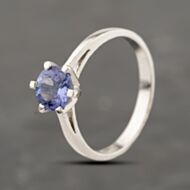 Pre-Owned 9ct White Gold Tanzanite Six Claw Dress Ring 41103925