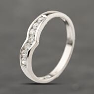Pre-Owned 9ct White Gold Cubic Zirconia Half Wishbone Ring 41103935
