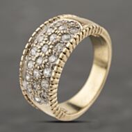 Pre-Owned 9ct Yellow Gold Cubic Zirconia Pave Dress Ring 41103937