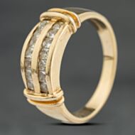 Pre-Owned 9ct Yellow Gold Cubic Zirconia Two Row Ring 41103959